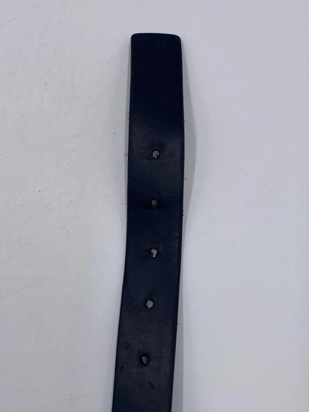 Lands' End Black Leather Dress Belt Mens Size 34/36 Silver Buckle 1 1/8